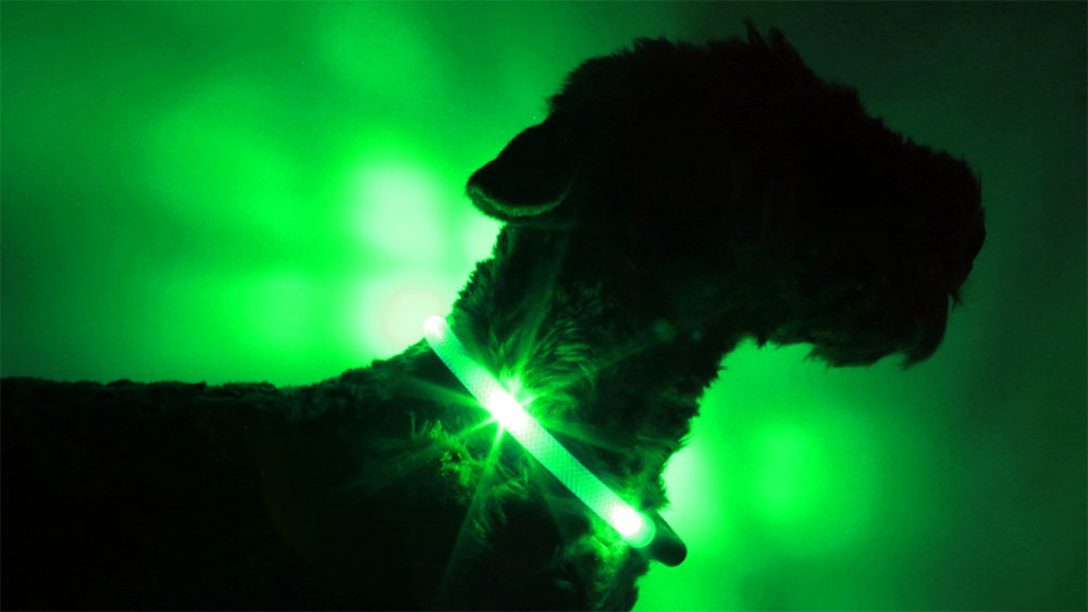 LED-valokaulus LEUCHTIE erittäin kirkkaassa vihreässä läpinäkyvässä putkessa